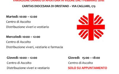 Nuovi orari di apertura del CdA diocesano